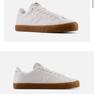 New Balance Men’s White and Tan Sneakers